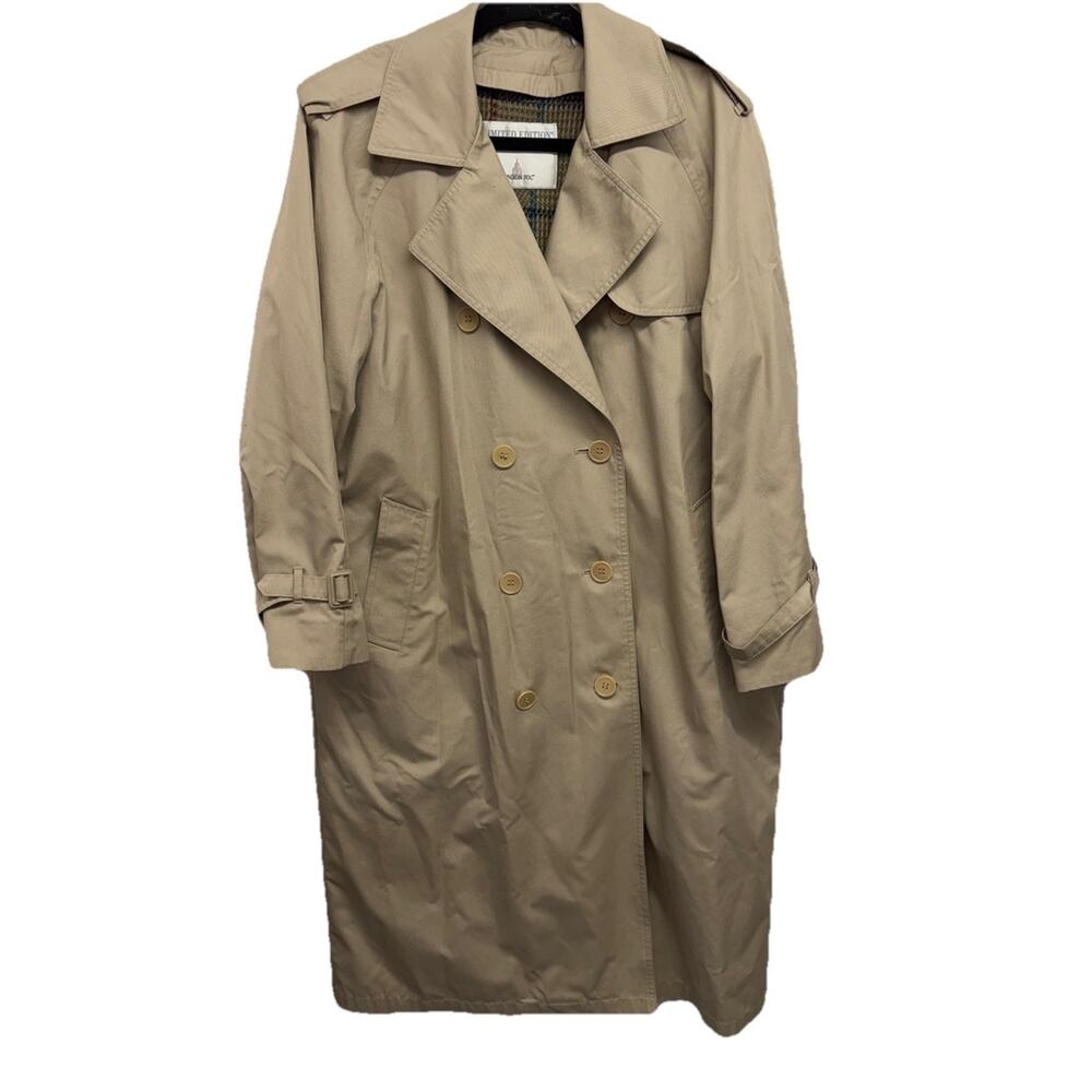 Vintage London Fog Limited Edition Khaki Size 10 Petite Women Lined Trench Coat - Picture 2 of 16